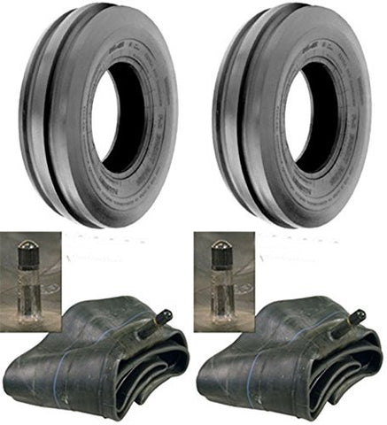 5.00-15 Tri Rib (3 Rib) 6 ply rated Farm Implement Tires with Tubes  (Set of 2)