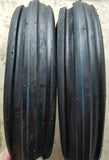 6.00-16 Major Brand Tri Rib (3 Rib) F-2  6 Ply Rated TUBELESS Tires (Set of 2)